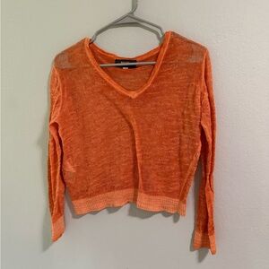 Diesel Sheer Orange Lightweight Knit Sweater Size XS